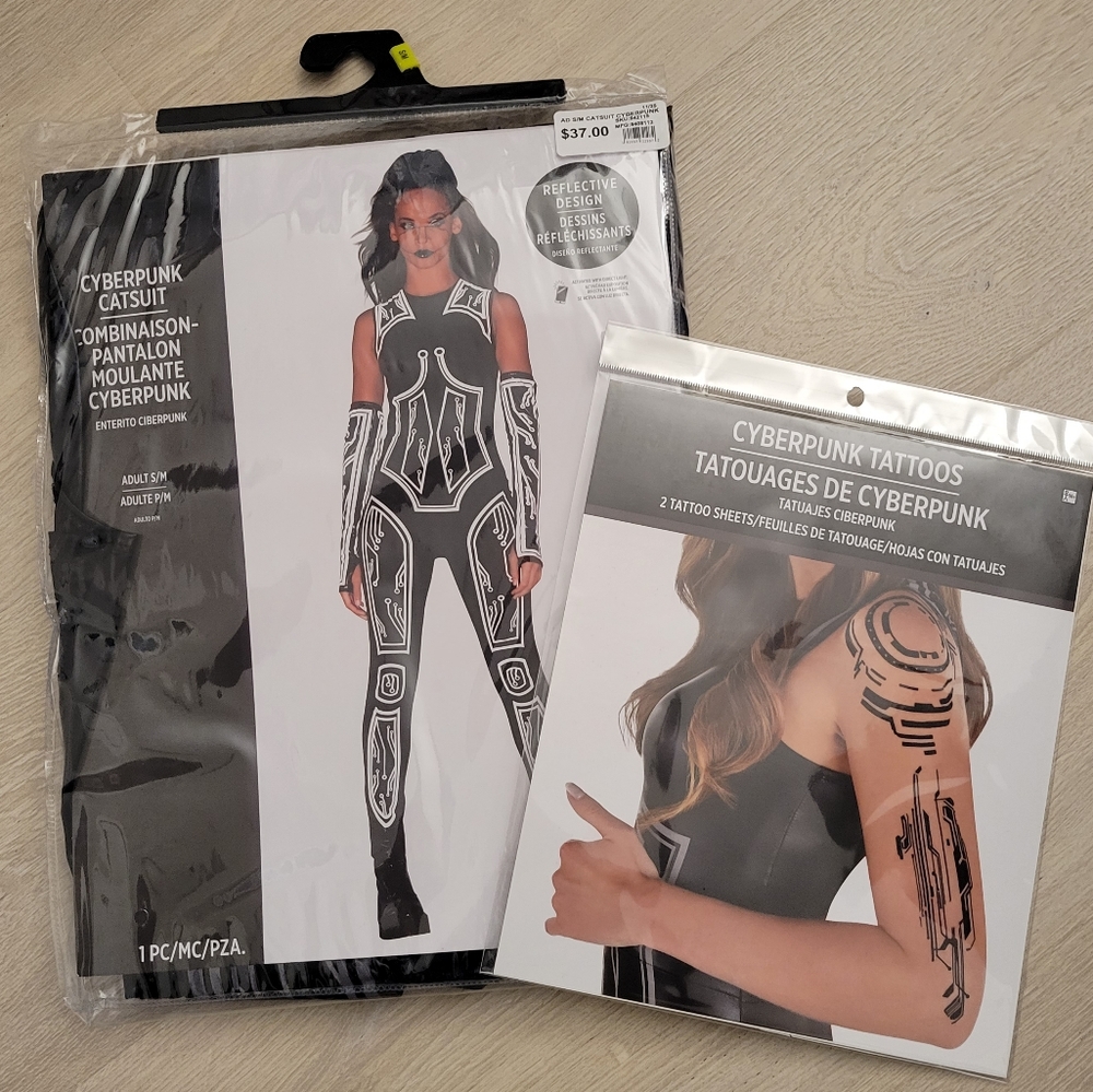 New Cyberpunk Costume S/M + Tattoos